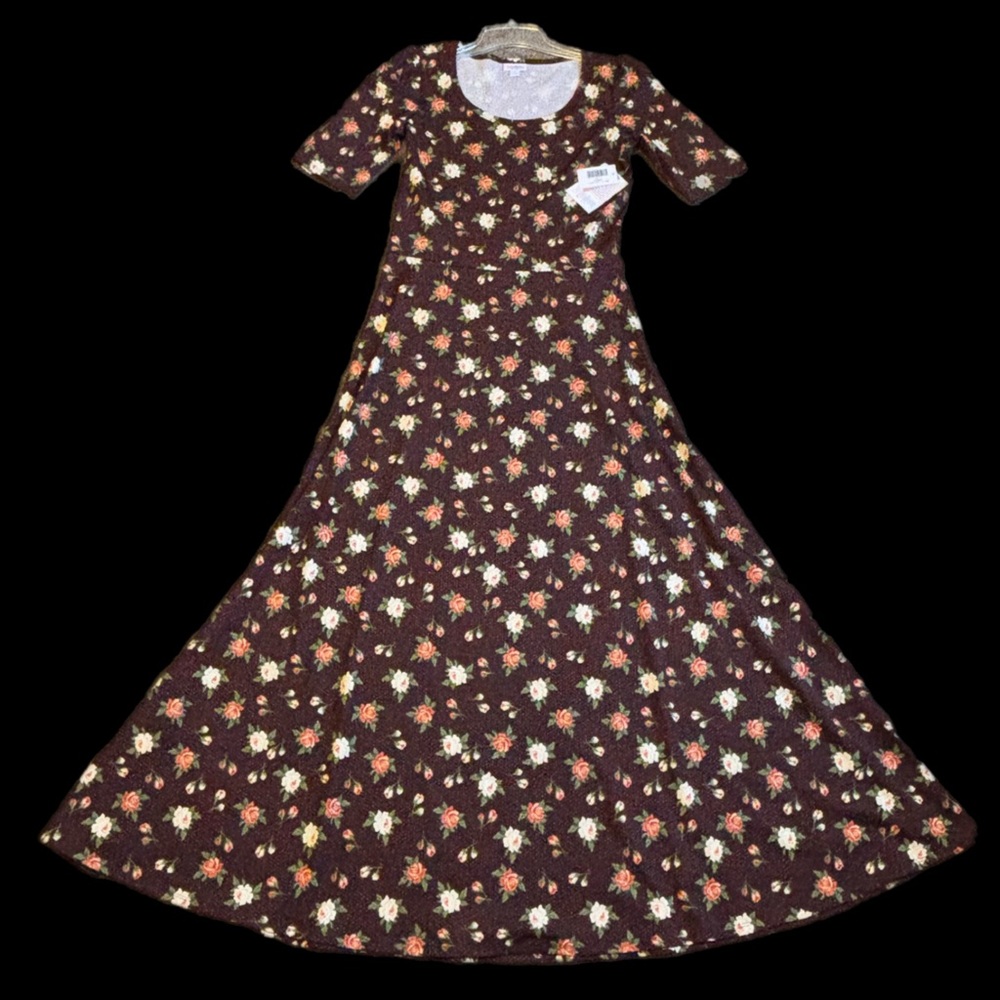 LuLaRoe Gray Floral Dress